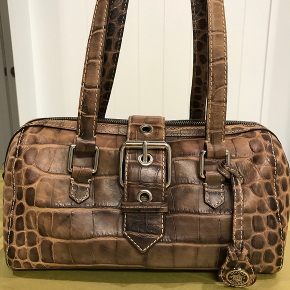 Dooney & Bourke Brown Croc Embossed Bag - Picture 5 of 14